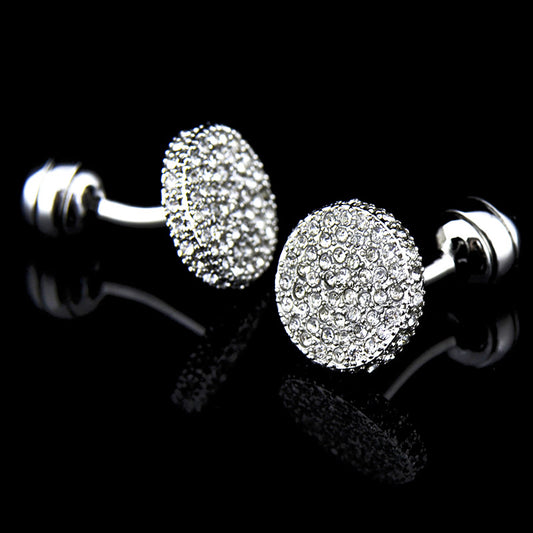 Men s Cufflinks Crystal Full Rhinestone Cufflinks - FASHIONKULTUR