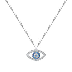 s925 Sterling Silver Jewelry European and American Atmospheric Demon Eye Necklace Eye Pendant - FASHIONKULTUR