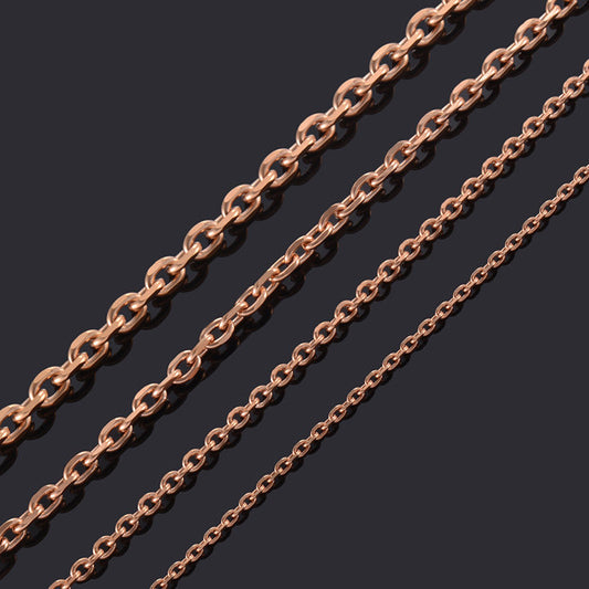 Supply European And American Simple Stainless Steel Angle Chain, Keel With Chain, Stainless Steel Rose Gold Necklace, Pendant With Chain - FASHIONKULTUR