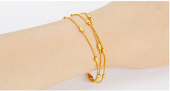 Brass Jewellery Accessories, Gold-Plated Three-Wire Turn & Transport Bracelet, Ladies Vietnam Sand Gold Jewelry New Product Multi-Wire Bracelet - FASHIONKULTUR