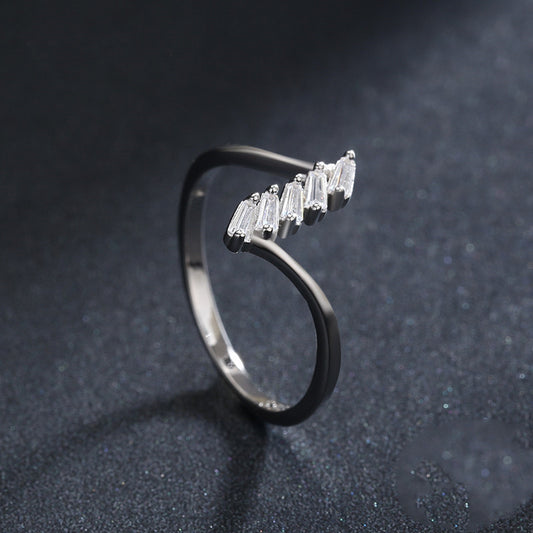 S925 Sterling Silver Ring Female Personality Temperament Geometric Index Finger Ring Fine Ring Original Design Hot Jewelry