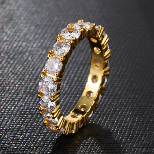 Hot Style Euramerican Gold-Plated Micro-Zircon Ring