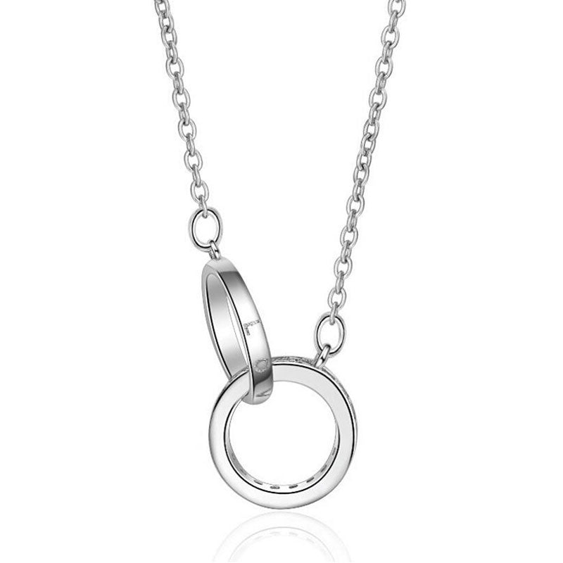 Double Ring Necklace Female Zircon Jewelry - FASHIONKULTUR