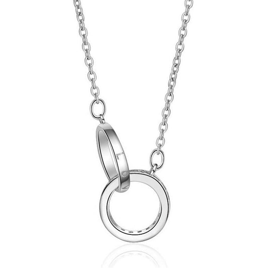 Double Ring Necklace Female Zircon Jewelry - FASHIONKULTUR