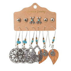 Retro 6 Pairs Of Earrings Set Female - FASHIONKULTUR