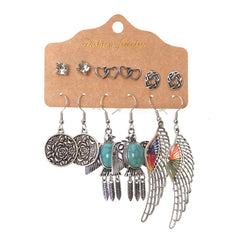 Retro 6 Pairs Of Earrings Set Female - FASHIONKULTUR