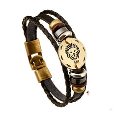 Twelve Constellation Cowhide Bracelets Wholesale Men And Women Small Jewelry - FASHIONKULTUR