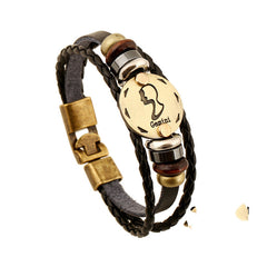 Twelve Constellation Cowhide Bracelets Wholesale Men And Women Small Jewelry - FASHIONKULTUR