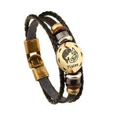 Twelve Constellation Cowhide Bracelets Wholesale Men And Women Small Jewelry - FASHIONKULTUR