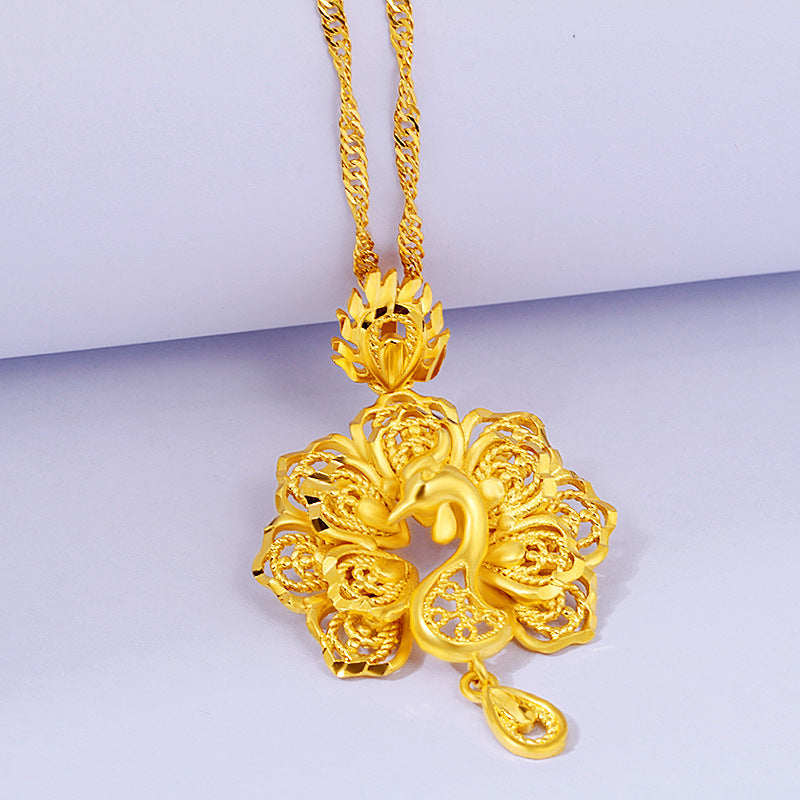 Pure Copper Gold-plated Peacock Pendant Korean Fashion Gold-plated Pendant Ladies Jewelry Jewelry - FASHIONKULTUR