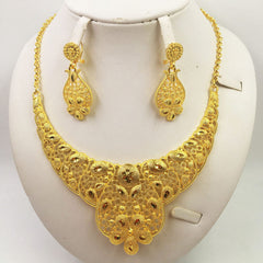 Gold Jewellery African Wedding Gifts Women Necklace Earrings - FASHIONKULTUR