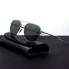 Sunglasses Men And Women Square Polarized Sunglasses Glass Lens Sunglasses - FASHIONKULTUR