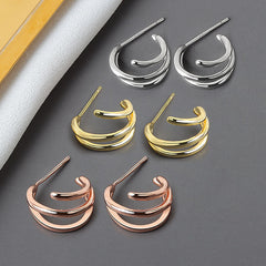 Personalized Simple Semicircle C-shaped Earrings Fashion All-match Earrings