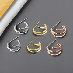 Personalized Simple Semicircle C-shaped Earrings Fashion All-match Earrings