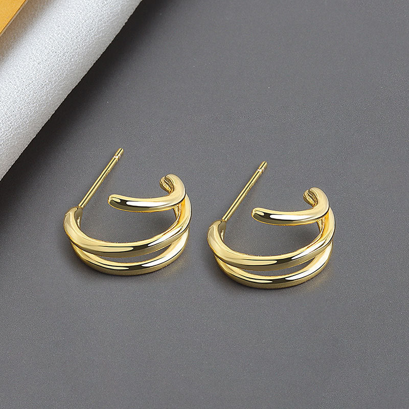 Personalized Simple Semicircle C-shaped Earrings Fashion All-match Earrings