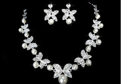 Butterfly Bridal Jewelry Set Chain Pearl Jewelry Three Piece Bridal Soft Chain Headdress Bridal Jewelry Set - FASHIONKULTUR