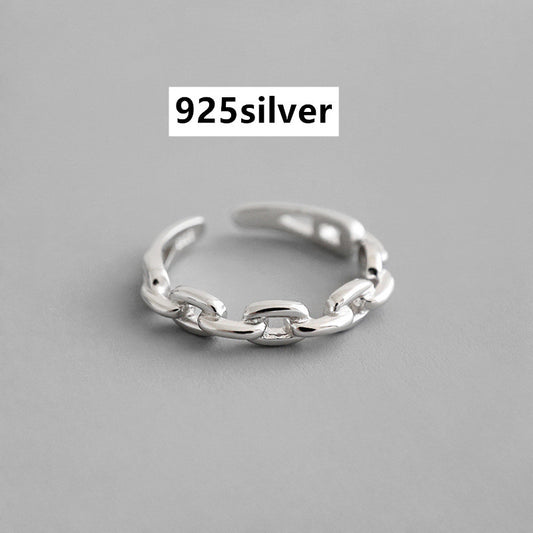 Chain cutout fine chain opening female ring