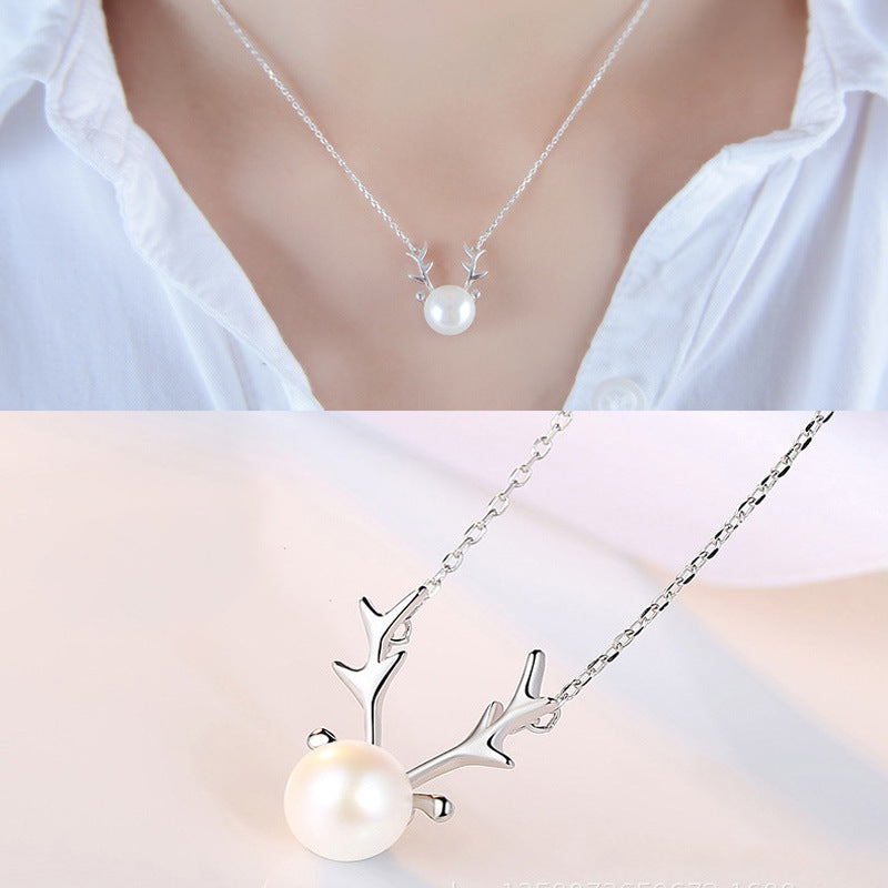 Small Elk Pearl Pendant - FASHIONKULTUR