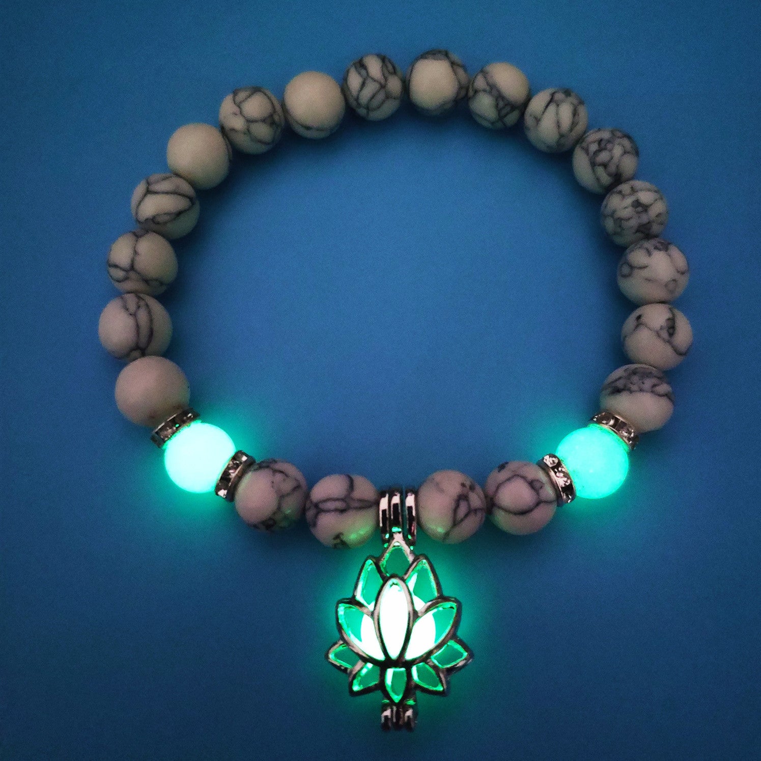 Energy Luminous Lotus Natural Stone Bracelet Yoga Healing Luminous Glow In The Dark Charm Beads Bracelet For Men Women Prayer Buddhism - FASHIONKULTUR