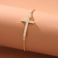 Women's Fashion Zircon Cross All-match Bracelet