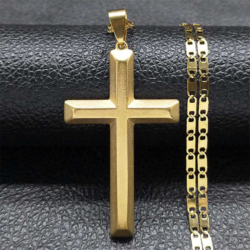 Stainless Steel Large Cross Necklace For Men And Women - FASHIONKULTUR