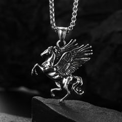 Retro Greek Mythology Titanium Steel Double-wing Tianma Men And Women Pendant Necklace - FASHIONKULTUR