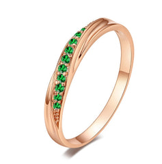 Korean version of the popular single row diamond jewelry micro inlaid zircon rose gold women's ring - FASHIONKULTUR