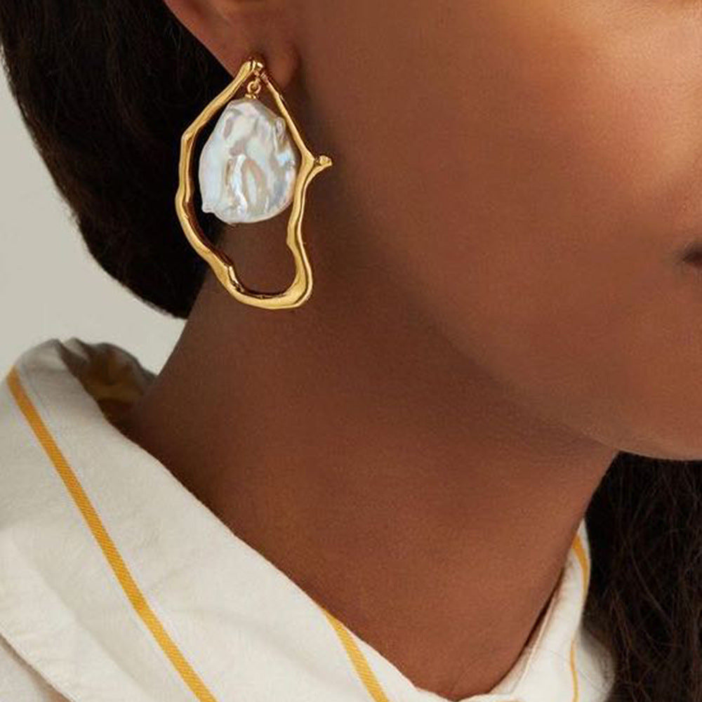 Irregular Pearl Earrings - FASHIONKULTUR