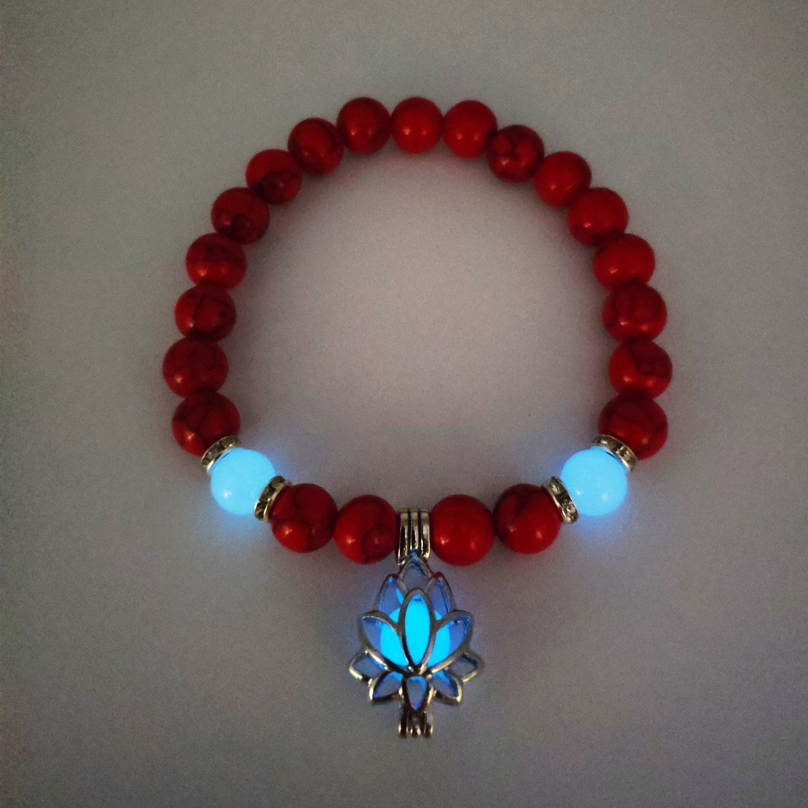 Energy Luminous Lotus Natural Stone Bracelet Yoga Healing Luminous Glow In The Dark Charm Beads Bracelet For Men Women Prayer Buddhism - FASHIONKULTUR