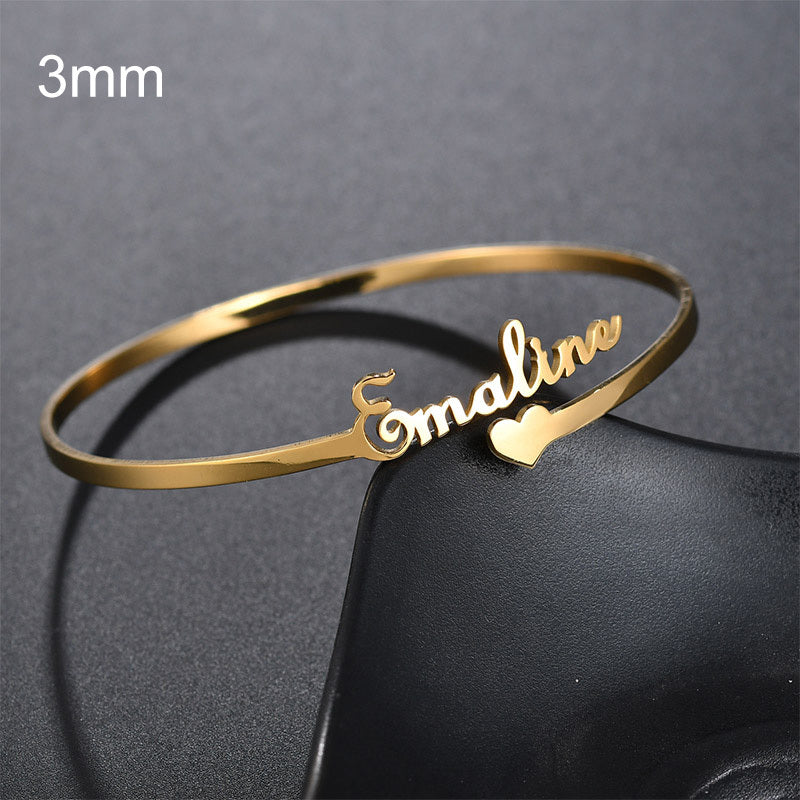 Customized Name Bracelet Personalized Custom Bangles Stainless Steel Jewelry - FASHIONKULTUR