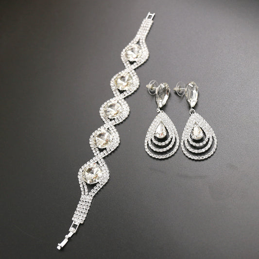 Bridal bracelet earring set - FASHIONKULTUR