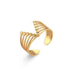 Stainless Steel Plated 18K Gold Finger Ring Jewelry For Women - FASHIONKULTUR