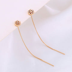 Polygonal Cutout Copper Zircon Pendant Ear Wire - FASHIONKULTUR