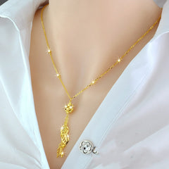 925 Sterling Silver 18K Color Gold Necklace