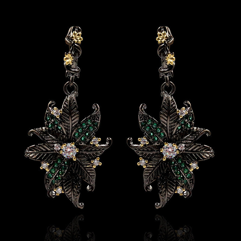 Diamond Flower New Fashion Retro Creative Earring Accessories - FASHIONKULTUR