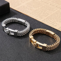 Rock Hip Hop Hand In Hand Men's Titanium Steel Bracelet