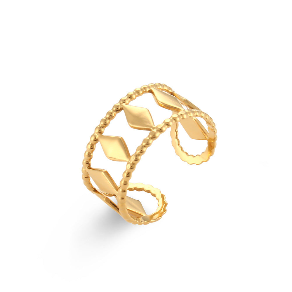 Stainless Steel Plated 18K Gold Finger Ring Jewelry For Women - FASHIONKULTUR