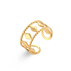 Stainless Steel Plated 18K Gold Finger Ring Jewelry For Women - FASHIONKULTUR