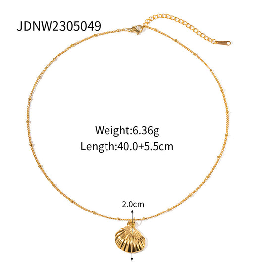 Special-interest Design Women's 18K Gold Stainless Steel Shell Necklace