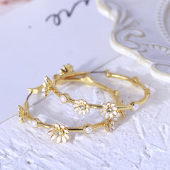 Fashion Jewelry Fashion Mori Series Enamel Daisy Flower Mosaic