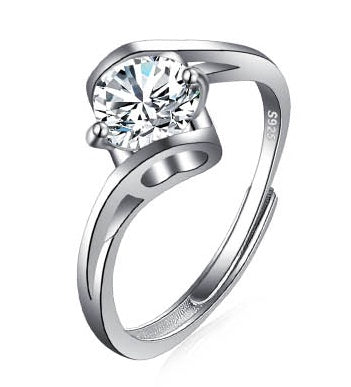 Platinum Diamond Ring Moissanite Ring D Color 1 Carat Opening - FASHIONKULTUR