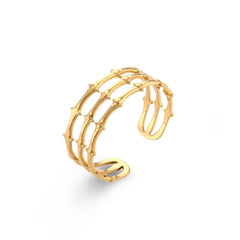 Stainless Steel Plated 18K Gold Finger Ring Jewelry For Women - FASHIONKULTUR