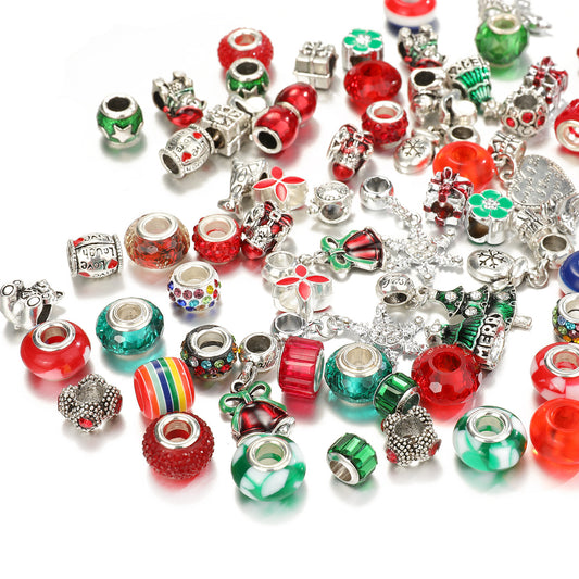Christmas Alloy Drip Oil Beads Jewelry Set - FASHIONKULTUR