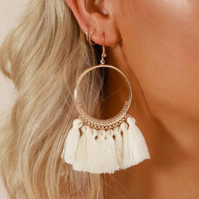 Big Round Drop Dangle Earrings - FASHIONKULTUR