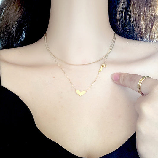 Female simple and versatile non-fading clavicle chain