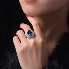 Shipei Jewelry New 925 Sterling Silver Inlaid 5 Karat Egg-shaped 1012 High Carbon Rhinestone Ring Luxury Women - FASHIONKULTUR