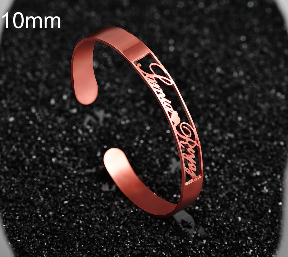 Customized Name Bracelet Personalized Custom Bangles Stainless Steel Jewelry - FASHIONKULTUR