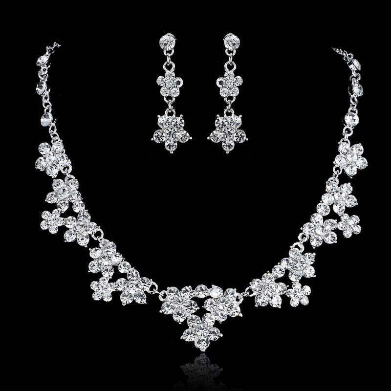 Bridal accessories wholesale, bridal three sets necklace, European and American wedding accessories, wedding jewelry set wholesale - FASHIONKULTUR