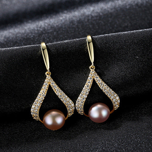 New pearl earrings with water drops - FASHIONKULTUR