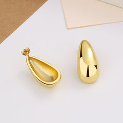 Fashion Jewelry Water Drop Glossy 16k Real Gold Plating Simple And Elegant Earrings - FASHIONKULTUR